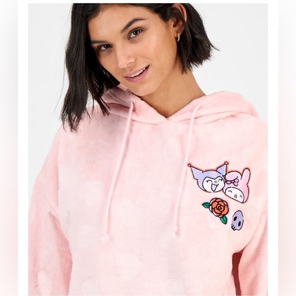 Sanrio Kuromi and My Melody Hearts Pink Hoodie XSmall NWT - Picture 2 of 12